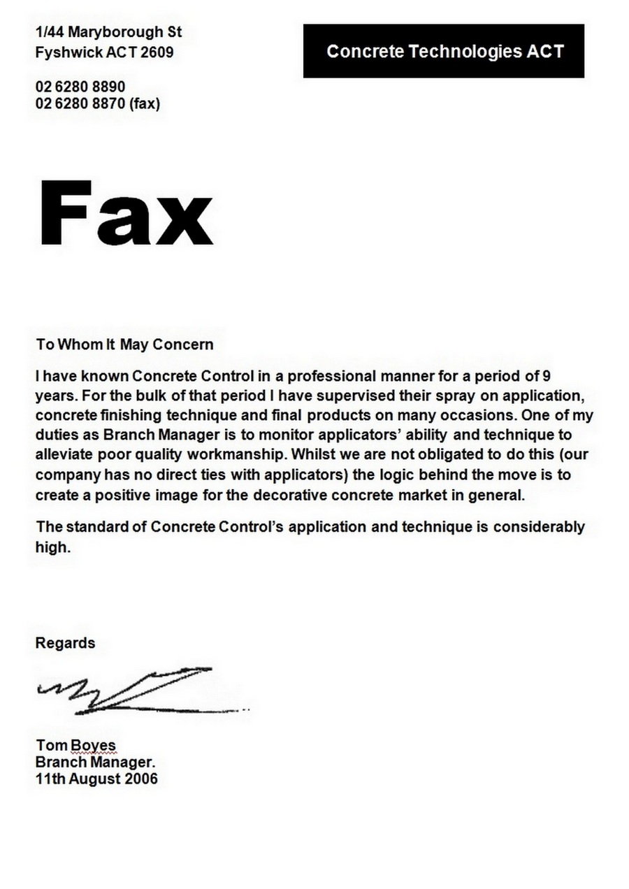 Testimonial Fax
